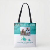 Beste moeder 3 Foto Turquoise Blauwgroen Zee Turtl Tote Bag (Voorkant)