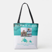 Beste moeder 3 Foto Turquoise Blauwgroen Zee Turtl Tote Bag (Achterkant)