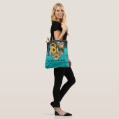 Beste Moeder 3 Foto Turquoise Collage Marmer Tote Bag (Op model)