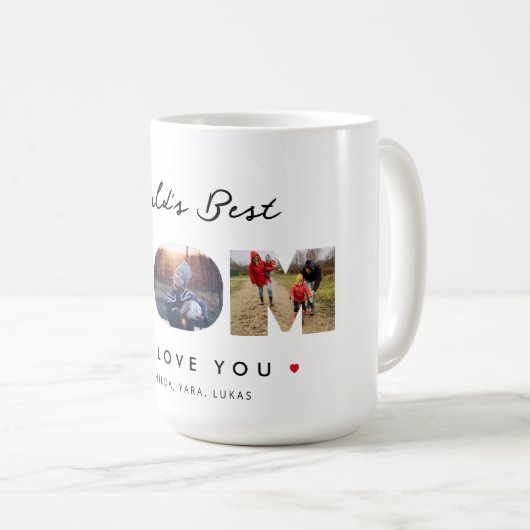 Beste moeder 3-fotocollage ter wereld koffiemok (Voorkant rechts)