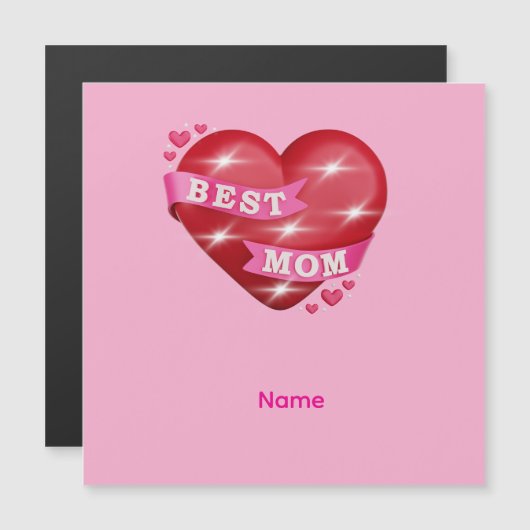 Beste Moeder 3D Glanzend Rode Hart Moederdag Cadea (Voorkant / Achterkant)