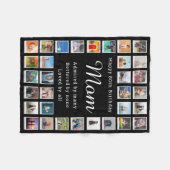 Beste Moeder 80e Verjaardag Foto Collage Zwart Fleece Deken (Voorkant (Horizontaal))