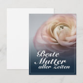 Beste moeder aller tijden met grote roze roos (Voorkant / Achterkant)