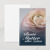 Beste moeder aller tijden met grote roze roos (Voorkant / Achterkant)