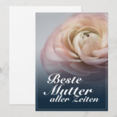 Beste moeder aller tijden met grote roze roos (Voorkant / Achterkant)