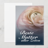 Beste moeder aller tijden met grote roze roos (Voorkant / Achterkant)