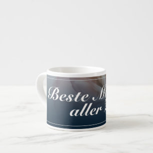 Beste moeder aller tijden met grote roze roos espresso kop