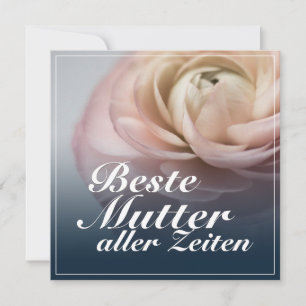 Beste moeder aller tijden met grote roze roos feestdagenkaart