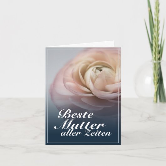 Beste moeder aller tijden met grote roze roos kaart (Voorkant)