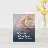 Beste moeder aller tijden met grote roze roos kaart (Gele Bloem)