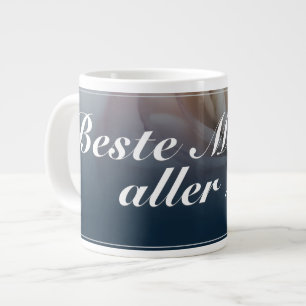 Beste moeder aller tijden met grote roze roos koffiekop