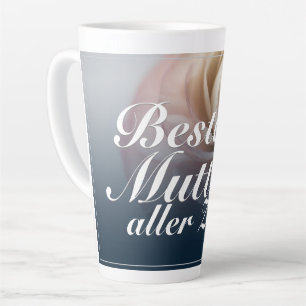 Beste moeder aller tijden met grote roze roos latte mok