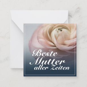 Beste moeder aller tijden met grote roze roos notitiekaartje