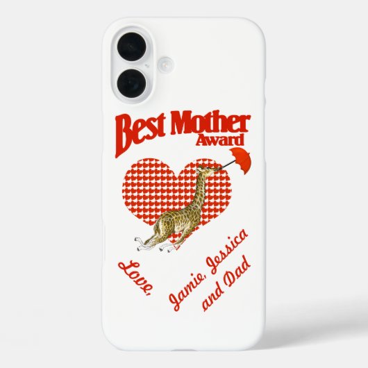 Beste Moeder Award Keepsake Giraffe Lover Case-Mate iPhone Case (Achterkant)