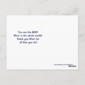 Beste Moeder Award Regenboog Familie Briefkaart (Achterkant)