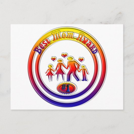 Beste Moeder Award Regenboog Familie Briefkaart (Voorkant)