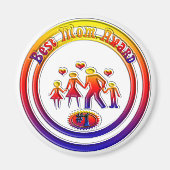 Beste Moeder Award Regenboog Familie Magneet (Voorkant)