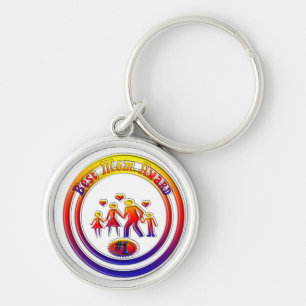 Beste Moeder Award Regenboog Familie Sleutelhanger