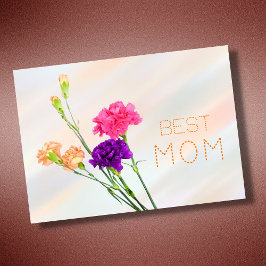 Beste Moeder beste moeder ooit pastel elegante blo Kaart