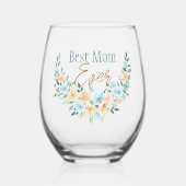 Beste Moeder Bloemen Halve krans Stemless wijnglas Wijnglas Zonder Voet