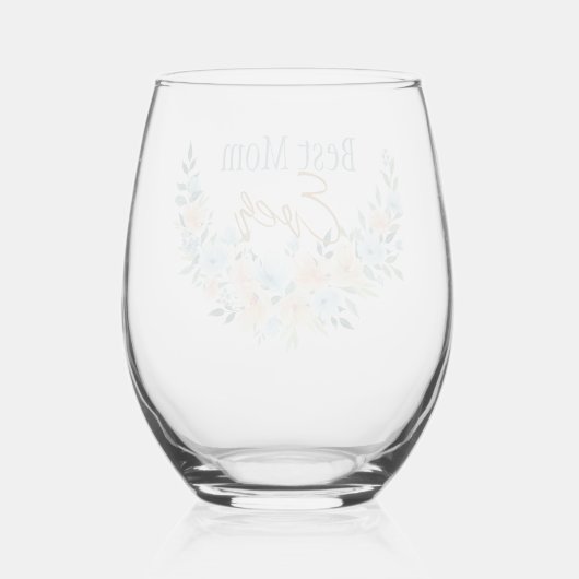 Beste Moeder Bloemen Halve krans Stemless wijnglas Wijnglas Zonder Voet