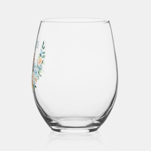 Beste Moeder Bloemen Halve krans Stemless wijnglas Wijnglas Zonder Voet (Links)