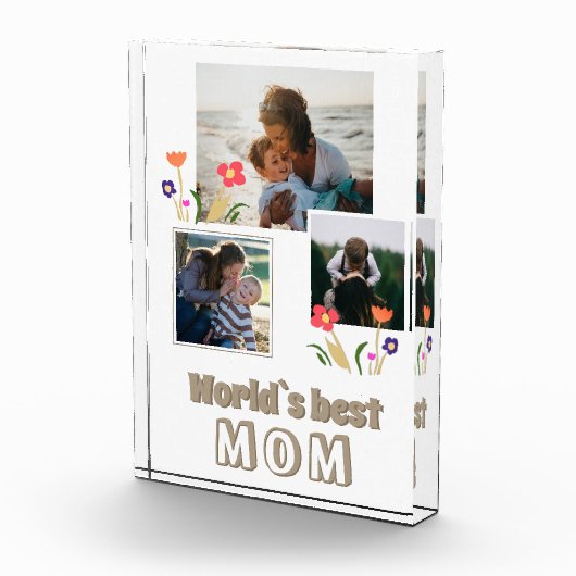 Beste moeder bloemen Moederdag 3 Fotoblokken (Rechts)