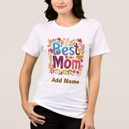 Beste Moeder Bloemige Bloei - Elegant Moederdag Ca Tri-Blend Shirt (Voorkant)