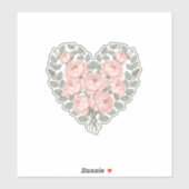 Beste Moeder Bloemige Minimalistische Hart Boeket Sticker (Vel)