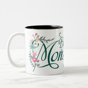 Beste Moeder Bloemstuk met Foto Tweekleurige Koffiemok