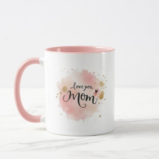 Beste moeder cadeau "Love You, Mom" - Waterverf Sp Mok (Links)