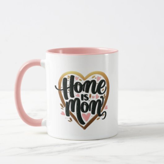 Beste Moeder Cadeau "Thuis is Mama" – Hart Vorm Mok (Links)