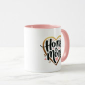 Beste Moeder Cadeau "Thuis is Mama" – Hart Vorm Mok (Voorkant rechts)