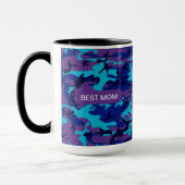 Beste Moeder Camouflage Donkerblauw & Paarse Patro Mok (Links)