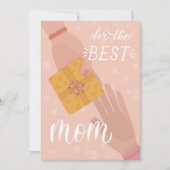 Beste moeder. Cartoon roze gele moederdag Feestdagenkaart (Voorkant)