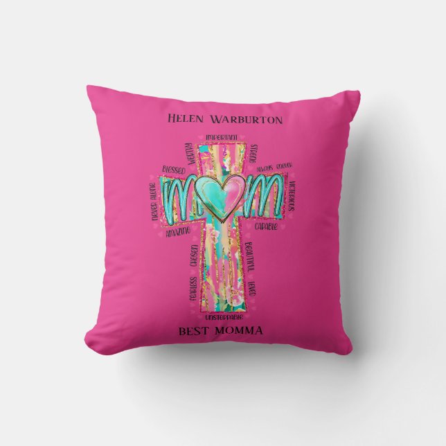 Beste moeder Christelijk gepersonaliseerd Kussen (Voorkant)