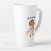 Beste Moeder Dierenarts Ter Wereld Grappige Moppig Latte Mok (Rechterhoek)