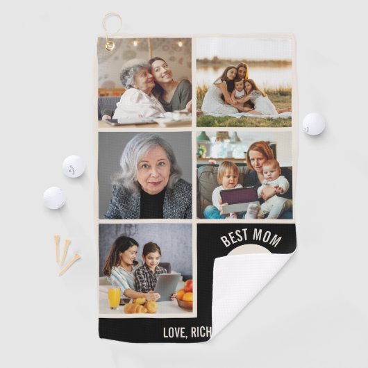Beste Moeder door Par Custom 5 Fotocollage Golfhanddoek (Insitu)