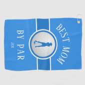Beste Moeder Door Par Golf Citaat Monogram Modieus Golfhanddoek (Horizontaal)