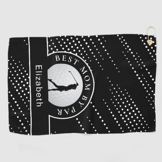 Beste Moeder Door Par Golfer Modern Sport Zwart &  Golfhanddoek (Horizontaal)