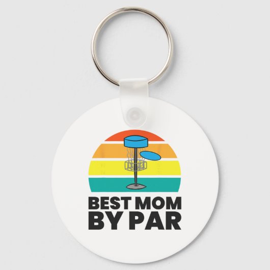 Beste Moeder Door Par Grappige Disc Golf Moeder Sleutelhanger (Voorkant)