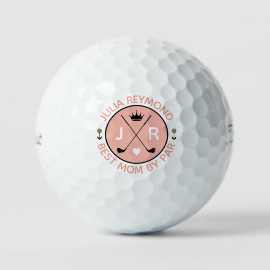 Beste Moeder Door Par monogram golfer cadeau perzi Golfballen (Voorkant)