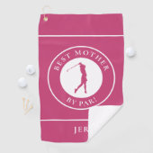 Beste Moeder Door Roze Roze Golfer Monogram Golfhanddoek (Insitu)