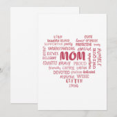 Beste moeder eigenschappen en moederkenmerken kaart (Voorkant / Achterkant)