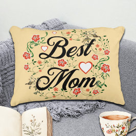 Beste moeder Elegant Bloemen Ontwerp Accent Kussen