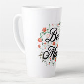 Beste moeder Elegant Bloemen Ontwerp Latte Mok (Linkerhoek)