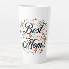 Beste moeder Elegant Bloemen Ontwerp Latte Mok