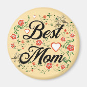 Beste moeder Elegant Bloemen Ontwerp Magneet (Voorkant)