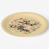 Beste moeder Elegant Bloemen Ontwerp Papieren Bordje (Gekanteld)