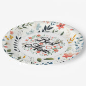 Beste moeder Elegant Bloemen Ontwerp Papieren Bordje (Gekanteld)